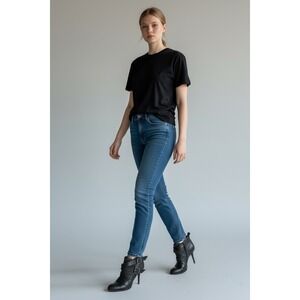 Coach Black Leather Boots with Heels Embossed Size 7.5 Made In Italy Women's